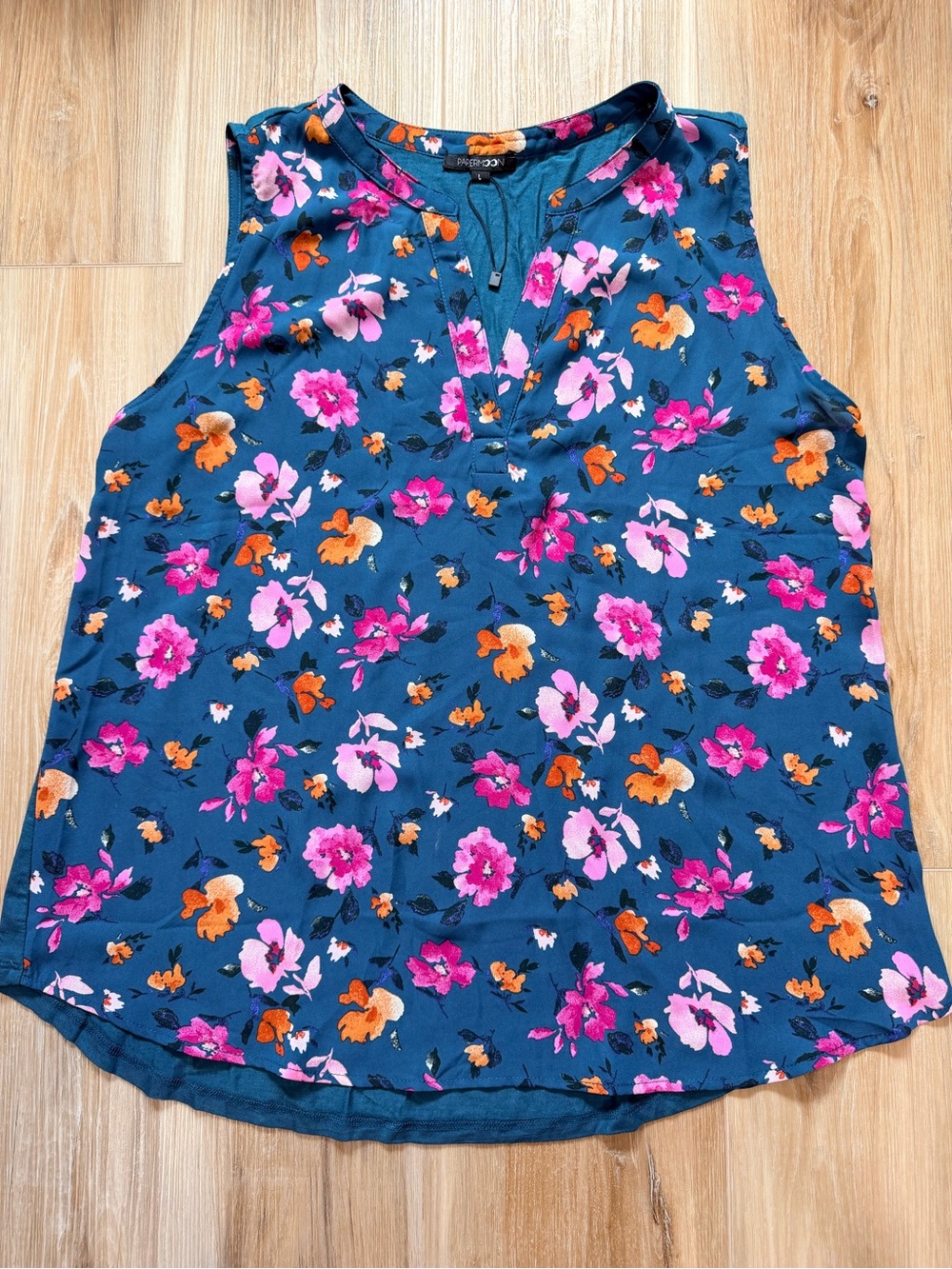 Paper moon floral sleeveless blouse women’s large top